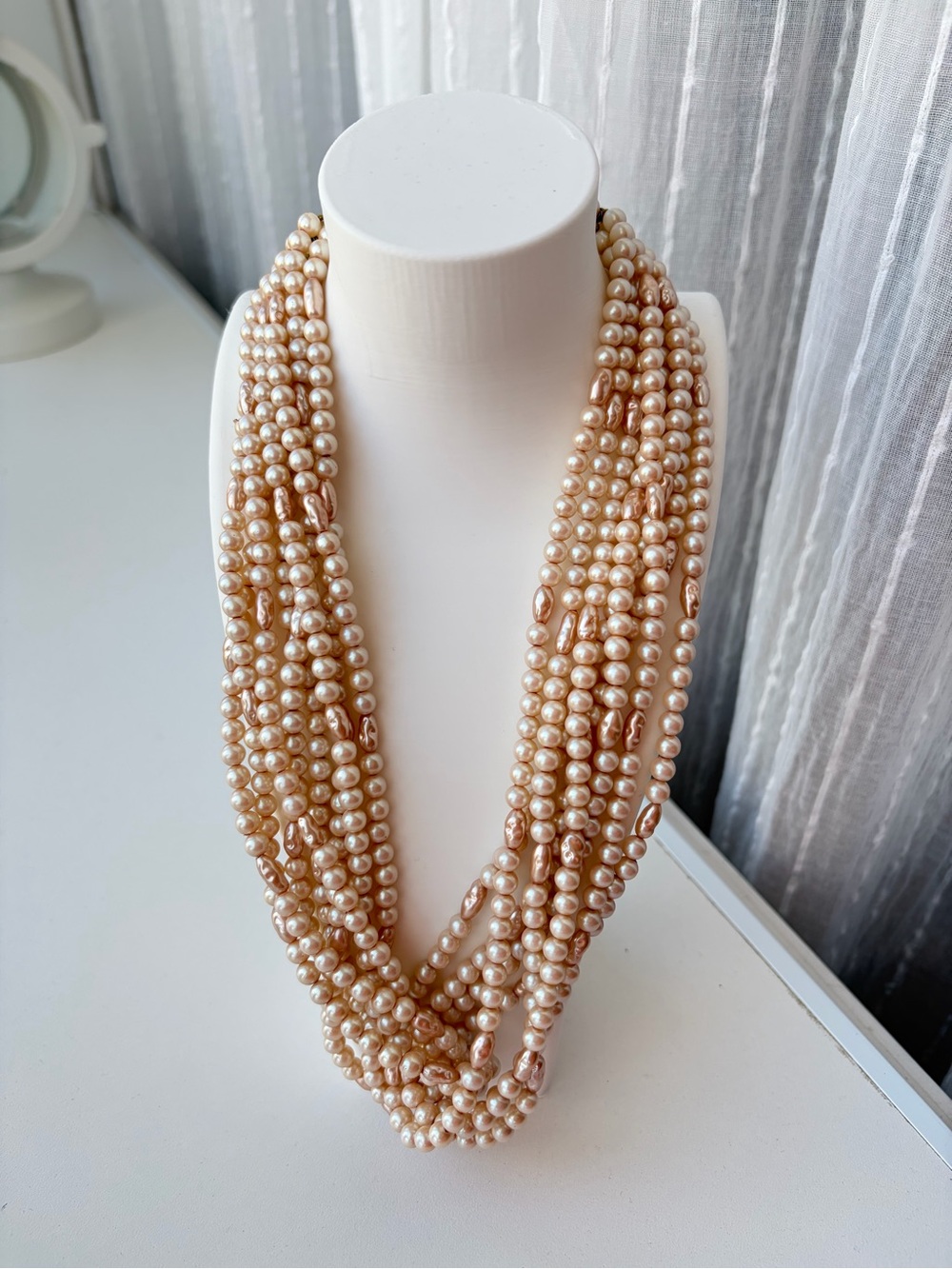 Rare Vtg ERICKSON BEAMON Multi Strand Pearl Necklace Statement Coquette Wedding